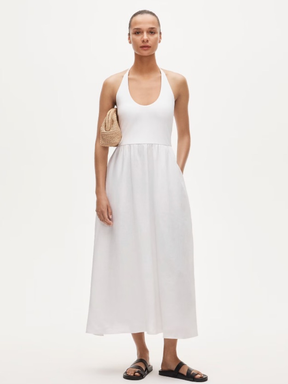 J.Crew Halter Mixy Midi Dress White Size Small NWT Cottagecore CV655 $178